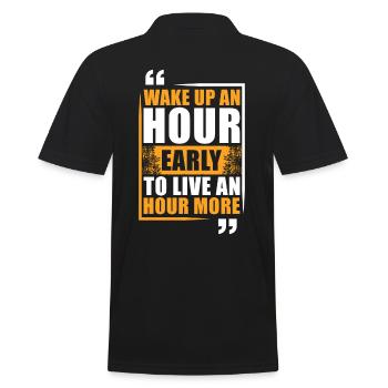 Motivation Getting Up Early Success Saying - Men's Polo Shirt - black - Back - Kai (181cm)