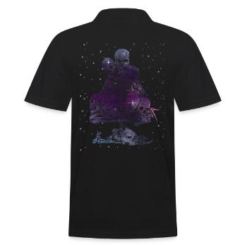 Himmlische Skelette Mystik Grafik - Männer Poloshirt - Schwarz - Hinten - Kai (181cm)