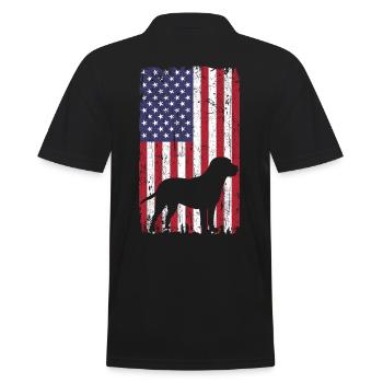 Chien Labrador Retriever avec drapeau des États-Unis - Polo Homme - noir - Dos - Kai (181cm)