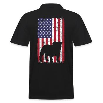 Chien bouledogue avec drapeau des États-Unis - Polo Homme - noir - Dos - Kai (181cm)