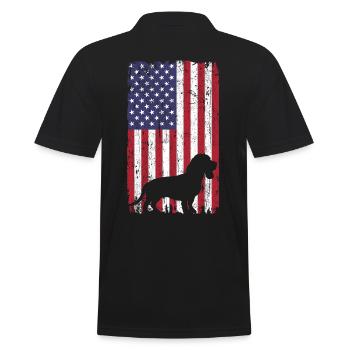 Chien Beagle avec drapeau des États-Unis - Polo Homme - noir - Dos - Kai (181cm)