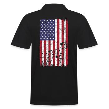 Chien dalmatien avec drapeau des États-Unis - Polo Homme - noir - Dos - Kai (181cm)