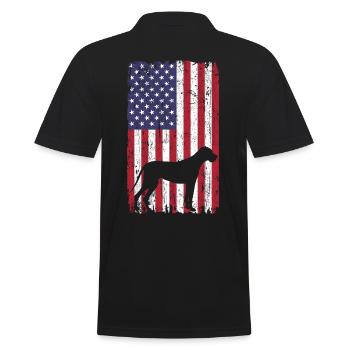 Dogue allemand avec drapeau des États-Unis - Polo Homme - noir - Dos - Kai (181cm)