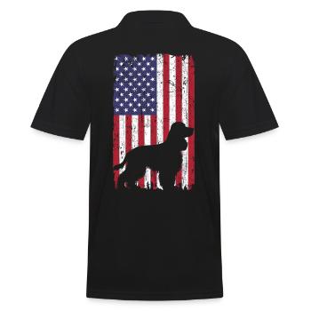 Chien Cocker Spaniel avec drapeau des États-Unis - Polo Homme - noir - Dos - Kai (181cm)