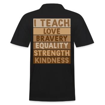 Black History Month Teacher - Men's Polo Shirt - black - Back - Kai (181cm)