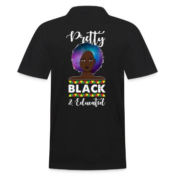 Pretty Black & Formed Motif - Men's Polo Shirt - black - Back - Kai (181cm)