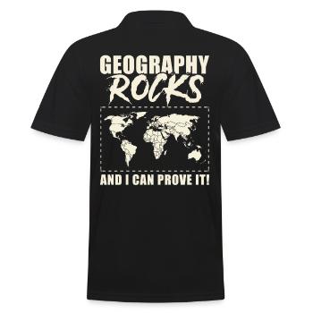 Professeur de géographie : Geography Rocks - Polo Homme - noir - Dos - Kai (181cm)