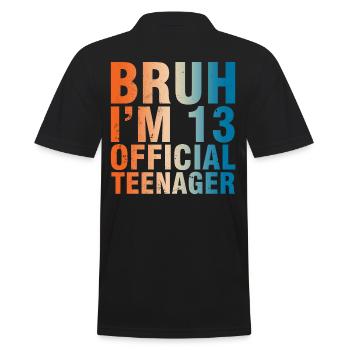 Bruh I’m 13 Officiel Adolescent - Polo Homme - noir - Dos - Kai (181cm)