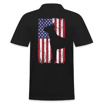 Chien boxer avec drapeau des États-Unis - Polo Homme - noir - Dos - Kai (181cm)