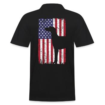 Chien lévrier avec drapeau des États-Unis - Polo Homme - noir - Dos - Kai (181cm)