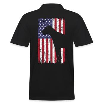 Dogue allemand avec drapeau des États-Unis - Polo Homme - noir - Dos - Kai (181cm)