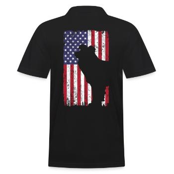 Chien allemand à poil court avec drapeau des États-Unis - Polo Homme - noir - Dos - Kai (181cm)