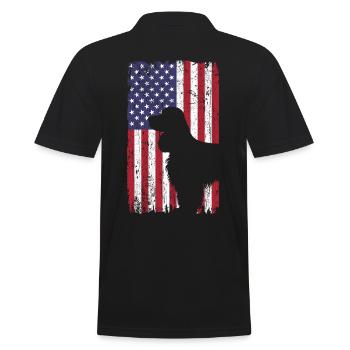 Chien Cocker Spaniel avec drapeau des États-Unis - Polo Homme - noir - Dos - Kai (181cm)