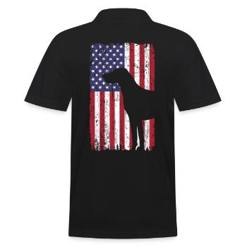 Chien allemand à poil court avec drapeau des États-Unis - Polo Homme - noir - Dos - Kai (181cm)