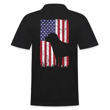 Chien Labrador Retriever avec drapeau des États-Unis - Polo Homme - noir - Dos - Kai (181cm)