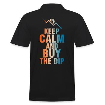 Keep Calm And Buy The Dip Motif Saying - Men's Polo Shirt - black - Back - Kai (181cm)