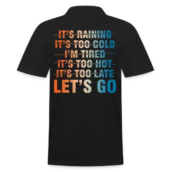 Let's Go - Motivation for Your Workout - Men's Polo Shirt - black - Back - Kai (181cm)