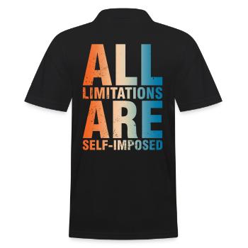 Alle Grenzen Sind Selbstauferlegt - Männer Poloshirt - Schwarz - Hinten - Kai (181cm)