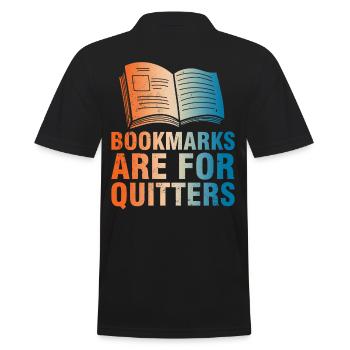 Bücherwürmer Aufgepasst - Lesen Ohne Grenzen - Männer Poloshirt - Schwarz - Hinten - Kai (181cm)