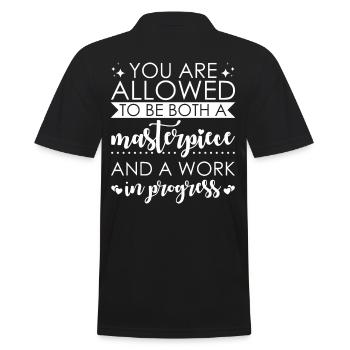 Positive, Saying, Positivity, Self-Confidence - Men's Polo Shirt - black - Back - Kai (181cm)