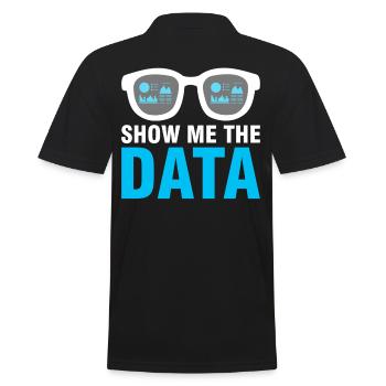 Data Engineer Zeig Mir Die Daten - Männer Poloshirt - Schwarz - Hinten - Kai (181cm)