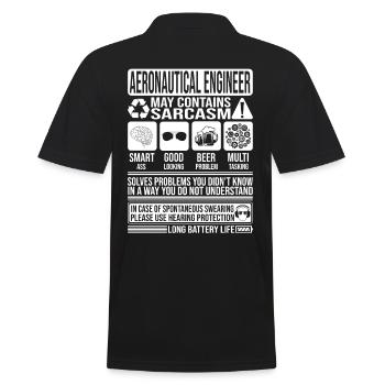 Aeronautical Engineer Sarcasm funny Gift - Men's Polo Shirt - black - Back - Kai (181cm)