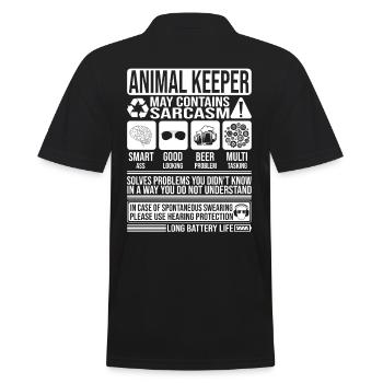 Gardien d’animaux Sarcasme drôle cadeau Animal Keeper - Polo Homme - noir - Dos - Kai (181cm)