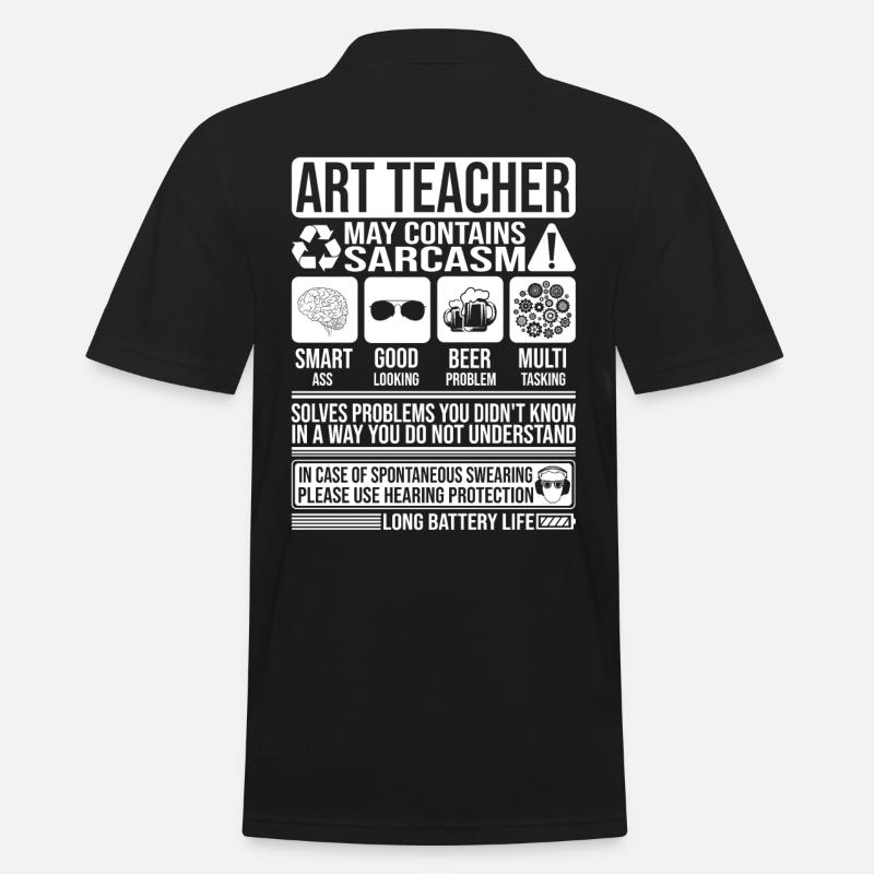 Kunstlehrer Sarkasmus lustig Geschenk Kunstlehrer - Männer Poloshirt - Schwarz