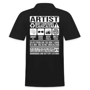 Artiste Sarcasme drôle Cadeau Artiste - Polo Homme - noir - Dos - Kai (181cm)