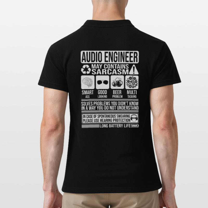 Audio Engineer Sarcasm funny Gift Audio Engineer Men's Polo Shirt