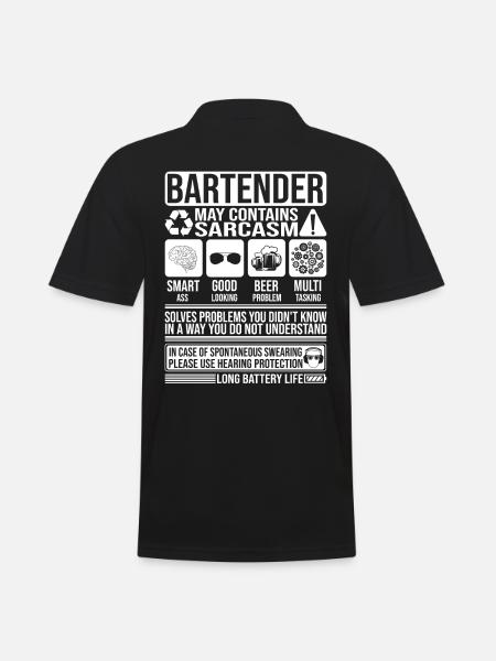 Bartender Sarcasm funny Gift Bartender - Men's Polo Shirt - black