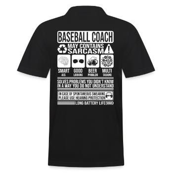 Entraîneur de baseball Sarcasme drôle cadeau Entraîneur de Baseball - Polo Homme - noir - Dos - Kai (181cm)