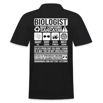 Biologe Sarkasmus lustig Geschenk Biologe - Männer Poloshirt - Schwarz - Hinten - Kai (181cm)