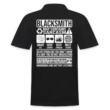 Blacksmith Sarcasm funny Gift Blacksmith - Men's Polo Shirt - black - Back - Kai (181cm)