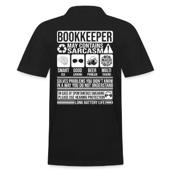 Bookkeeper Sarcasm funny Gift Bookkeeper - Men's Polo Shirt - black - Back - Kai (181cm)