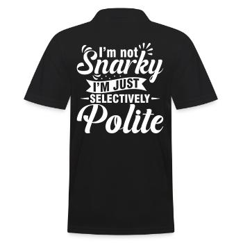 Nicht Snarky, Nur Selektiv Höflich - Männer Poloshirt - Schwarz - Hinten - Kai (181cm)