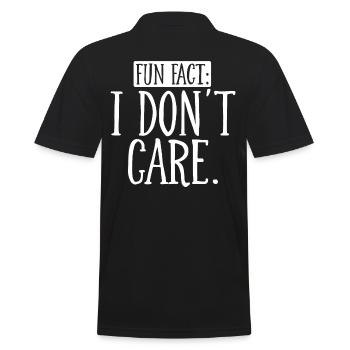 Fun fact: I don't care - Men's Polo Shirt - black - Back - Kai (181cm)