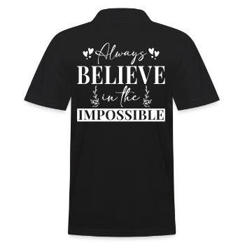 Always Believe In The Impossible - Men's Polo Shirt - black - Back - Kai (181cm)