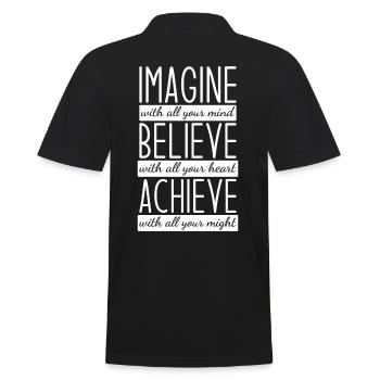 Imagine Faith Achieves Motivation - Men's Polo Shirt - black - Back - Kai (181cm)