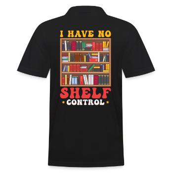I Have No Shelf Control Book Fans - Men's Polo Shirt - black - Back - Kai (181cm)