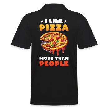 J’aime la pizza plus que les gens - Polo Homme - noir - Dos - Kai (181cm)