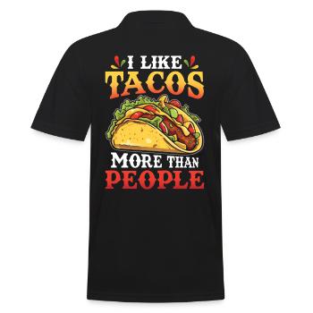 J’aime les tacos plus que les gens - Polo Homme - noir - Dos - Kai (181cm)