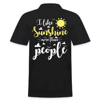 J’aime le soleil plus que les gens - Polo Homme - noir - Dos - Kai (181cm)