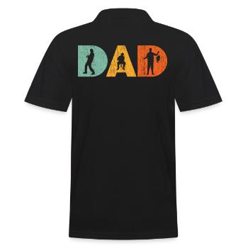 Angelnder Vater Perfekt für Dich - Männer Poloshirt - Schwarz - Hinten - Kai (181cm)