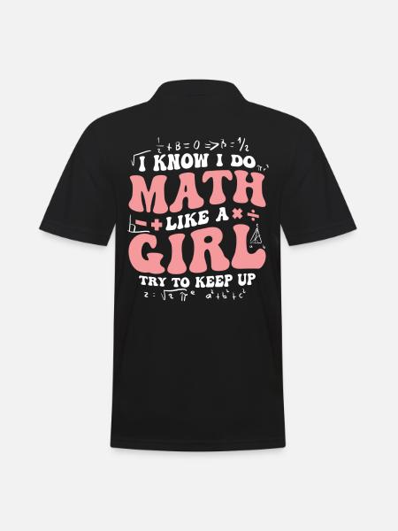 Math Genius Girl Power Statement - Men's Polo Shirt - black