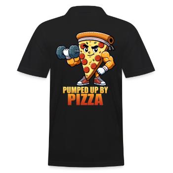 Gonflé à bloc par la motivation de la pizza - Polo Homme - noir - Dos - Kai (181cm)
