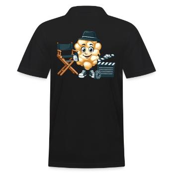 Popcorn Motif Film Cinéma - Polo Homme - noir - Dos - Kai (181cm)