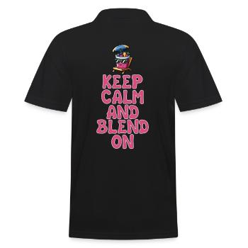 Keep Calm And Blend On Summer Retreat - Men's Polo Shirt - black - Back - Kai (181cm)