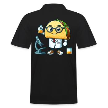 Drôle de scientifique tacos avec microscope - Polo Homme - noir - Dos - Kai (181cm)