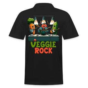 Veggie Rocks Music Band Carrot Buddies - Men's Polo Shirt - black - Back - Kai (181cm)